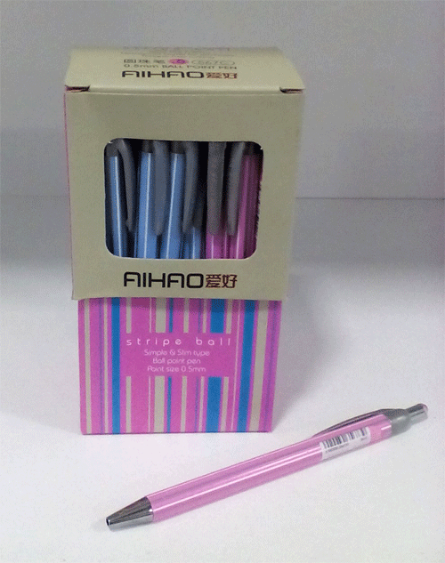 Hemijska olovka AH-567 roze-plava 1/40